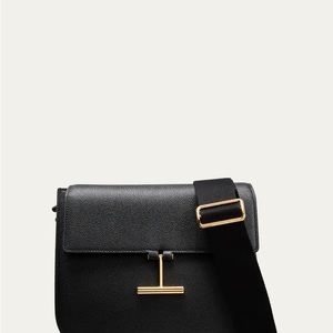 Tom Ford T-Plaque Foldover Top Crossbody Bag